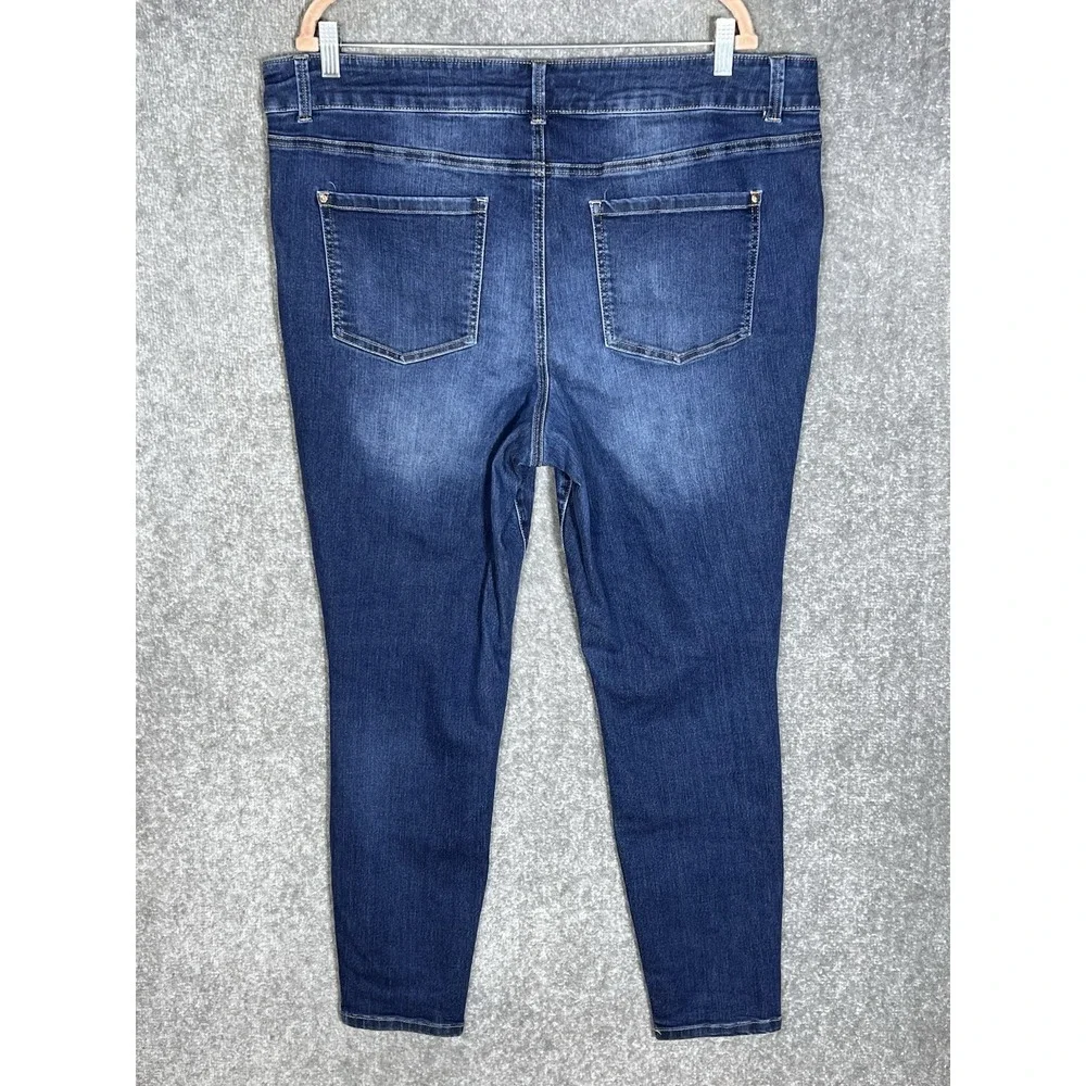 Maurices Everflex High Rise Skinny Jeans Womens Size 20W Blue Stretch 5 Pocket - Picture 2 of 10
